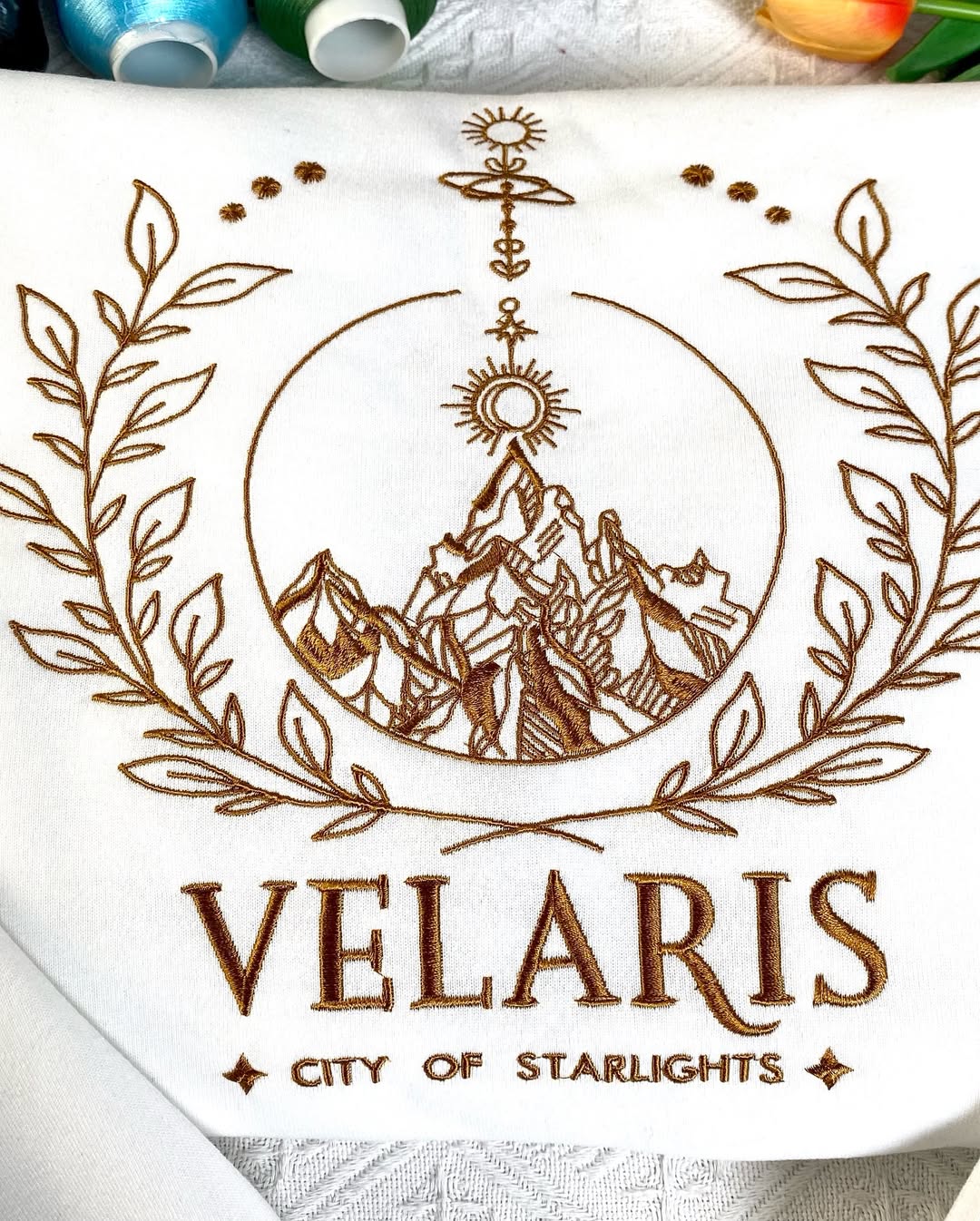 Velaris City Of Starlight 2 Sides Embroidered Sweatshirt, To The Stars Who Listen And The Dreams That Are Answered Embroidered Hoodie