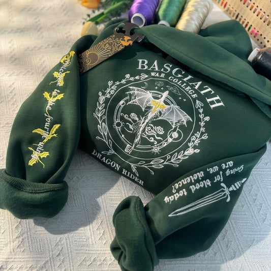 Wing Leader Embroidered Sweatshirt, Fourth Wing Embroidered Hoodie