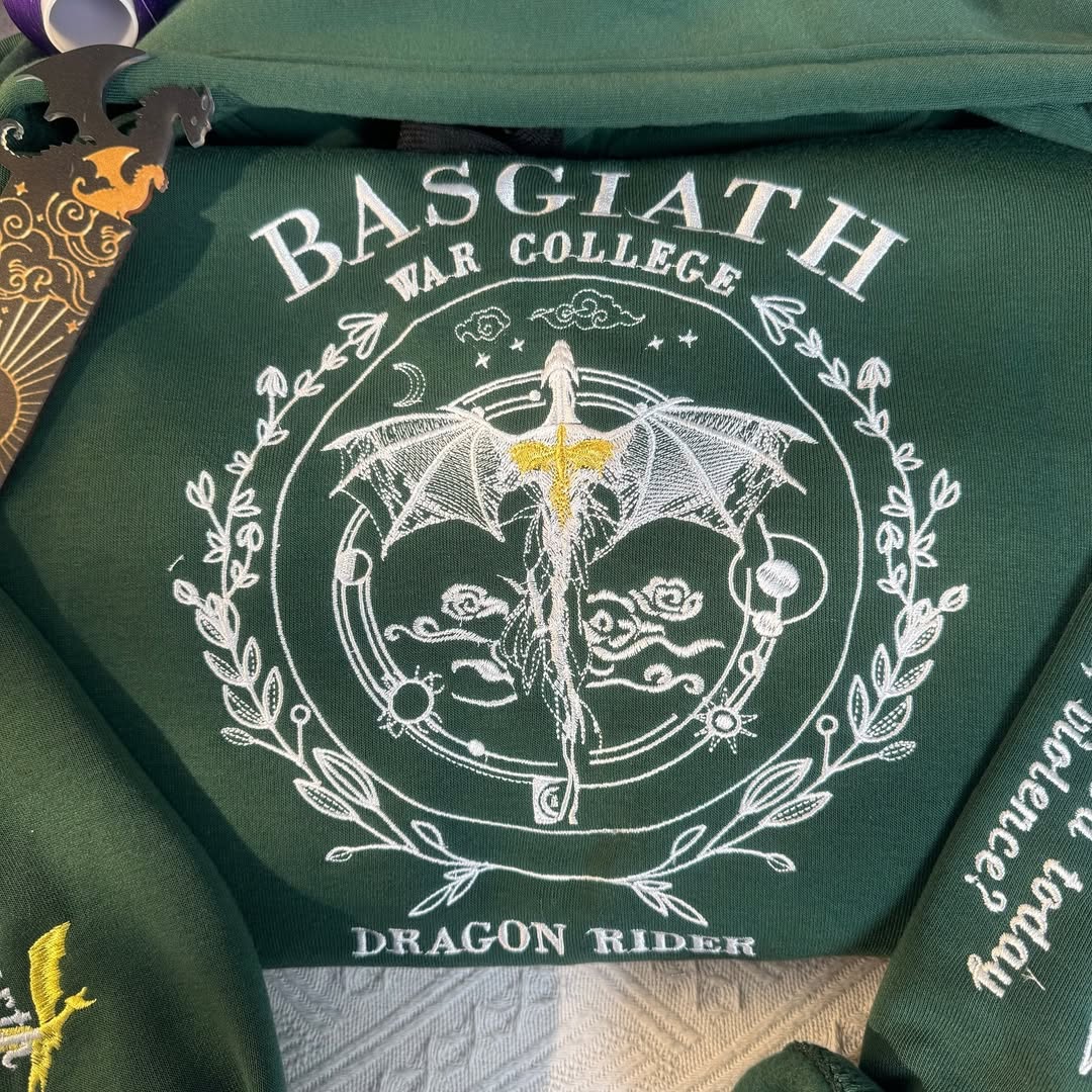 Wing Leader Embroidered Sweatshirt, Fourth Wing Embroidered Hoodie
