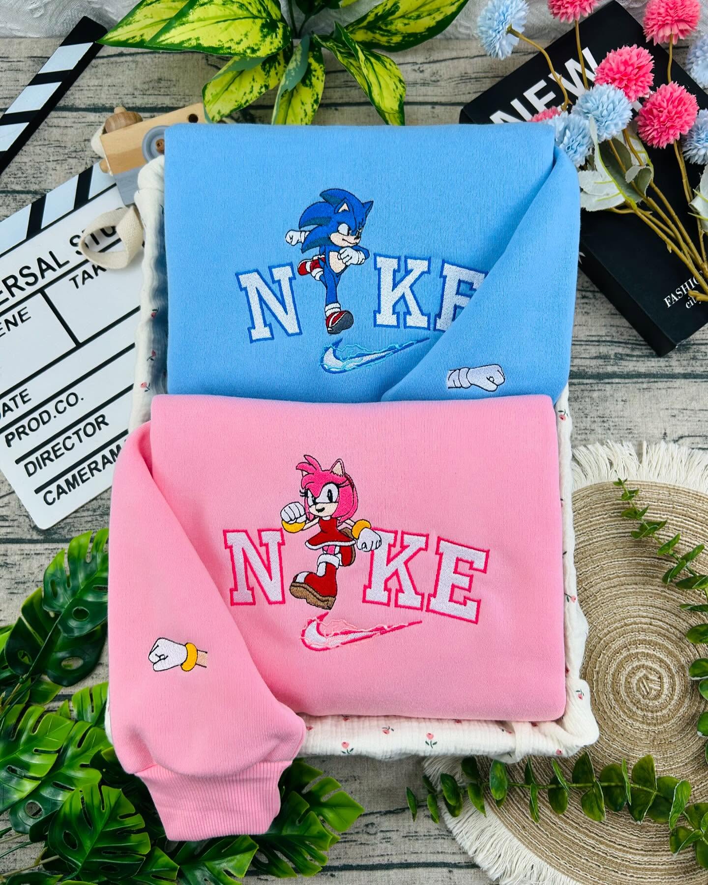 Cute Shadow Sonic Embroidered Sweatshirt