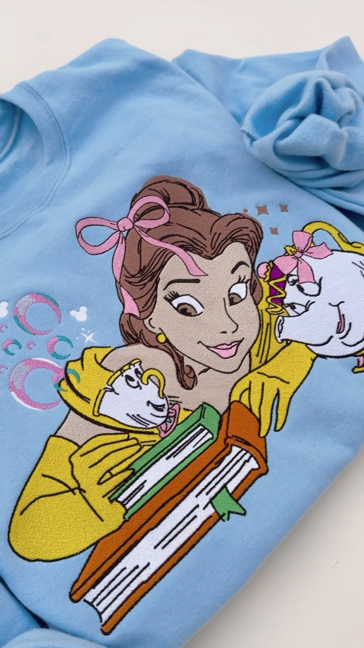 Belle princess embroidery sweatshirt