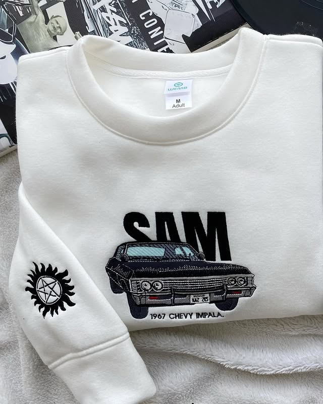 Supernatural Sam and Dean Embroidered Sweatshirt