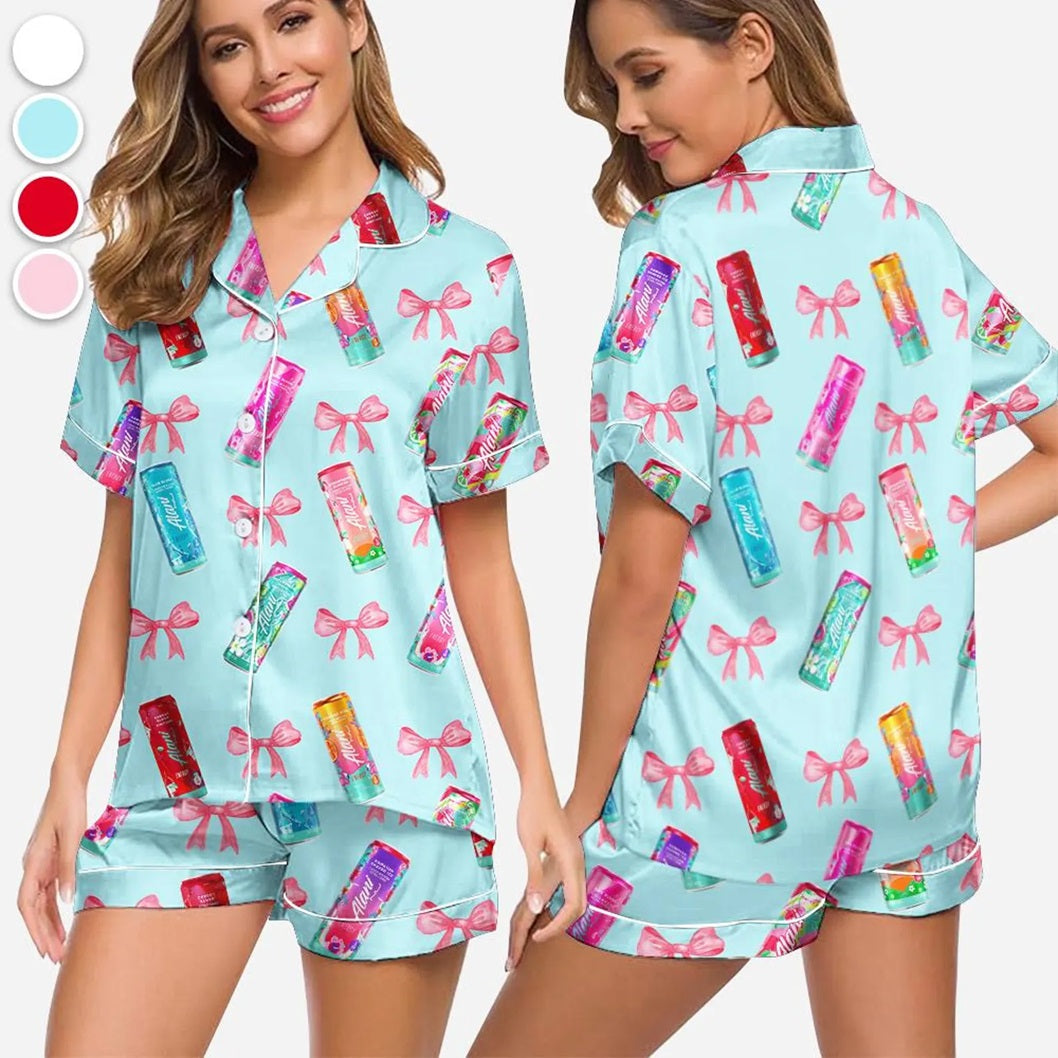 Alani Nu Energy Drink Coquette Bow Pajama Set