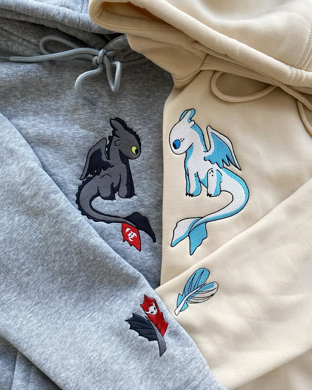Night & Light Fury embroidery sweatshirt
