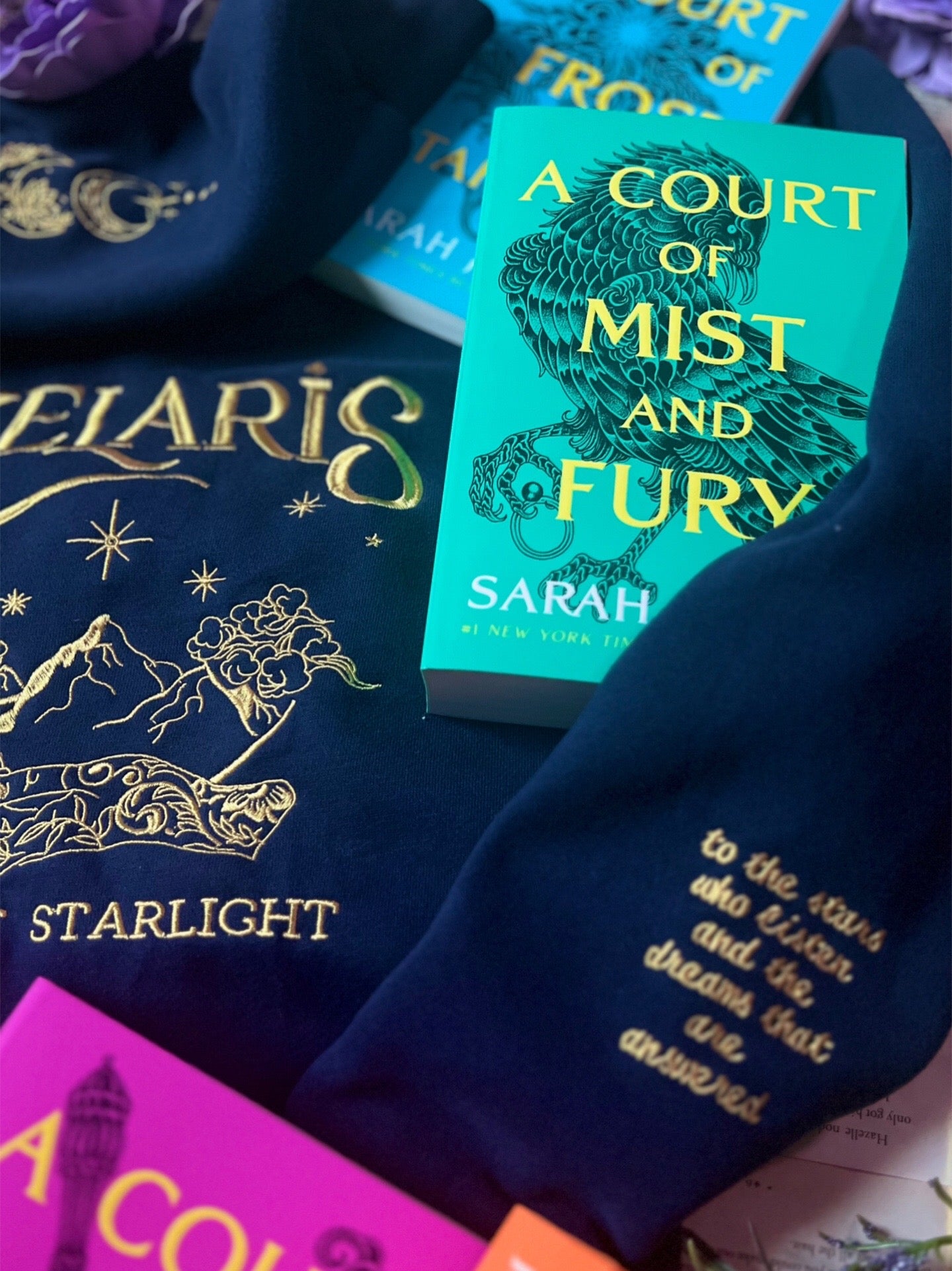 To The Stars Who Listen And The Dreams That Are Answered, ACOTAR Velaris City Of Starlight Embroidered Sweatshirt,Gift for Book Lovers