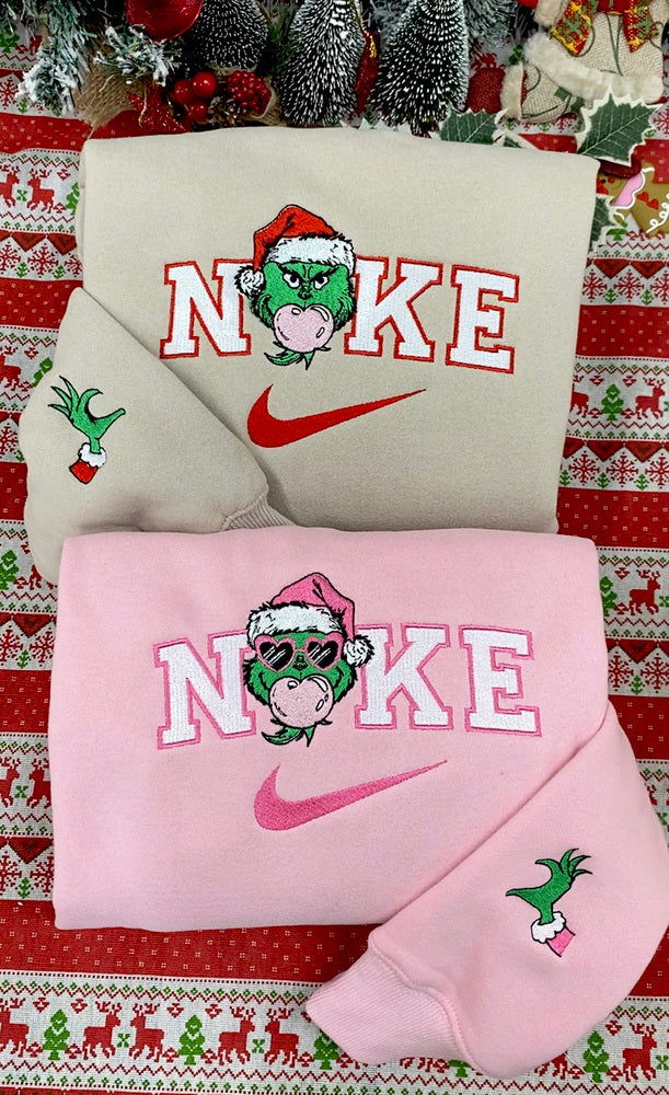 Cute Grichmas Christmas Blowing Bubble Embroidered Sweatshirt