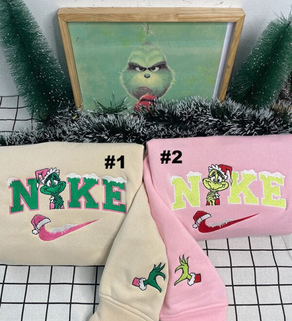 Grinch Couple collection Embroidered Sweatshirt