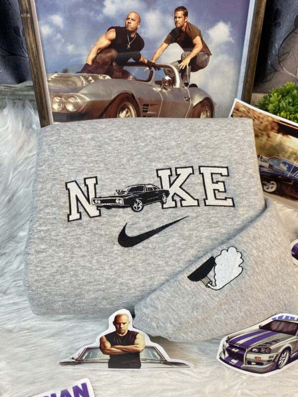 Dominic Toretto Brian Fast And Furious Nike Embroidered Sweatshirt, Gift For Bestfriend