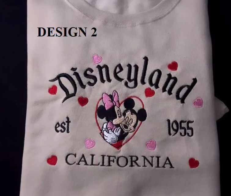 Cute Mickey And Minnie Embroidered Sweatshirt
