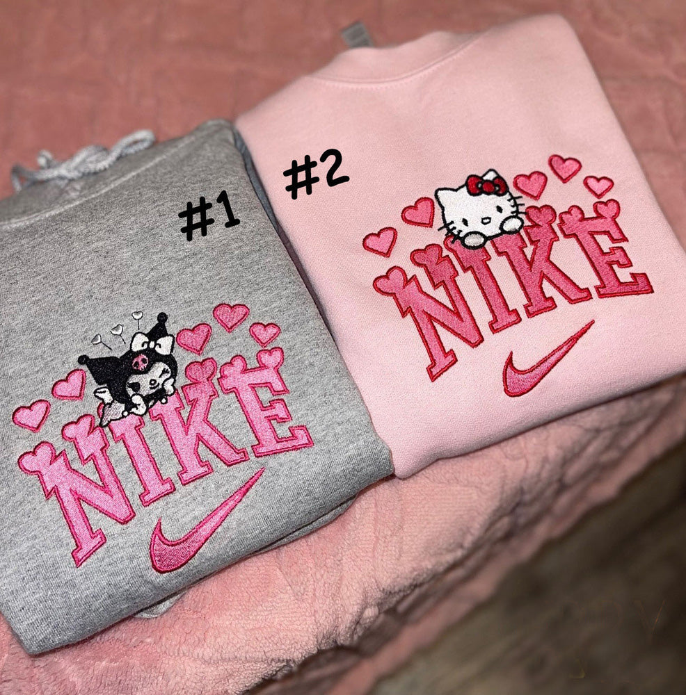 Embroidered nike crewneck best sale