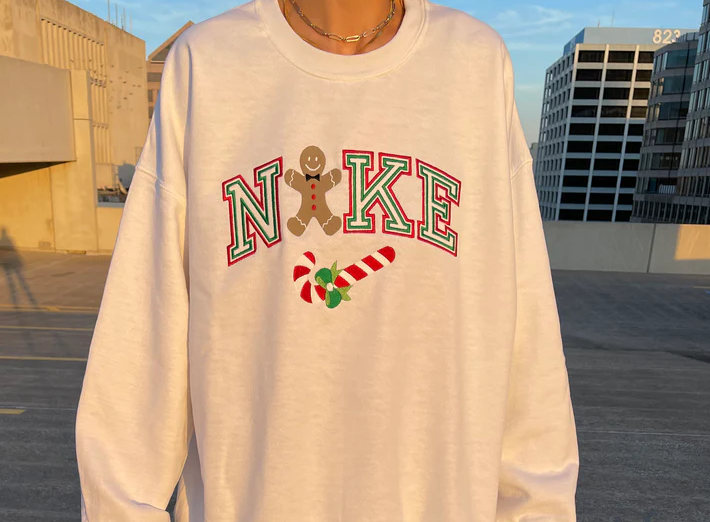 Gingerbread Christmas Embroidered Sweatshirt