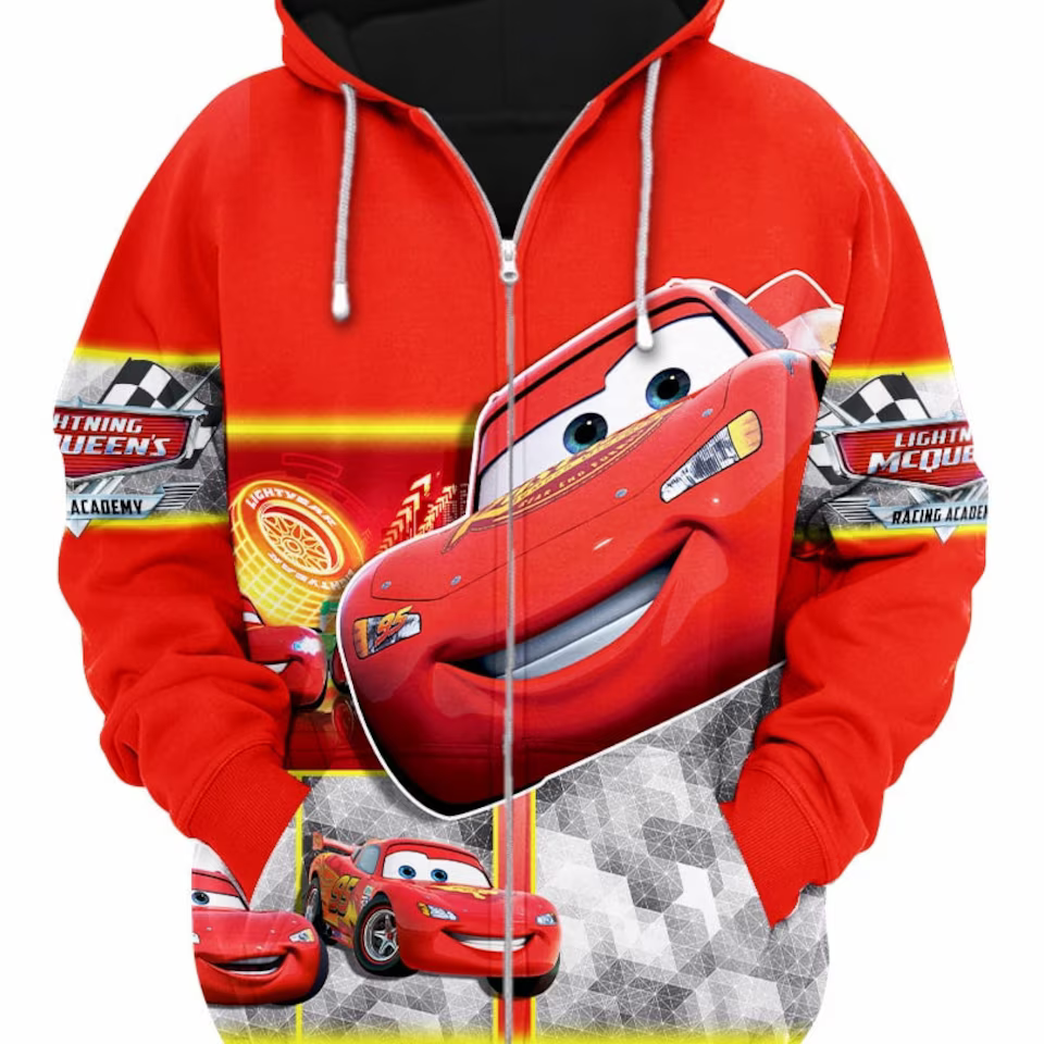 Lightning McQueen 3D Hoodie - Disney Cars Lightning McQueen Hoodie
