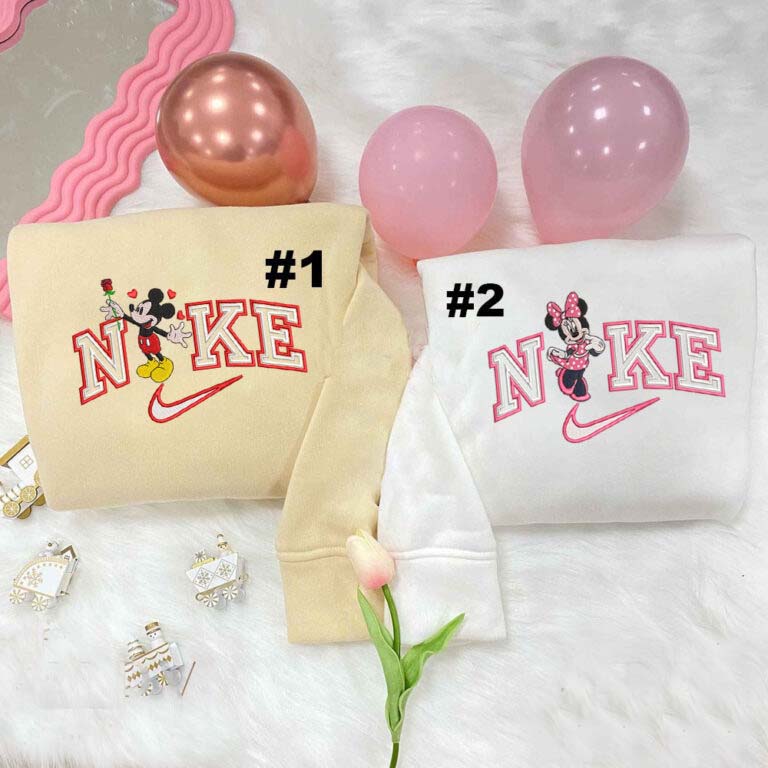 Mickey Mouse And Minnie Mouse Disney Nike Embroidered Sweatshirt