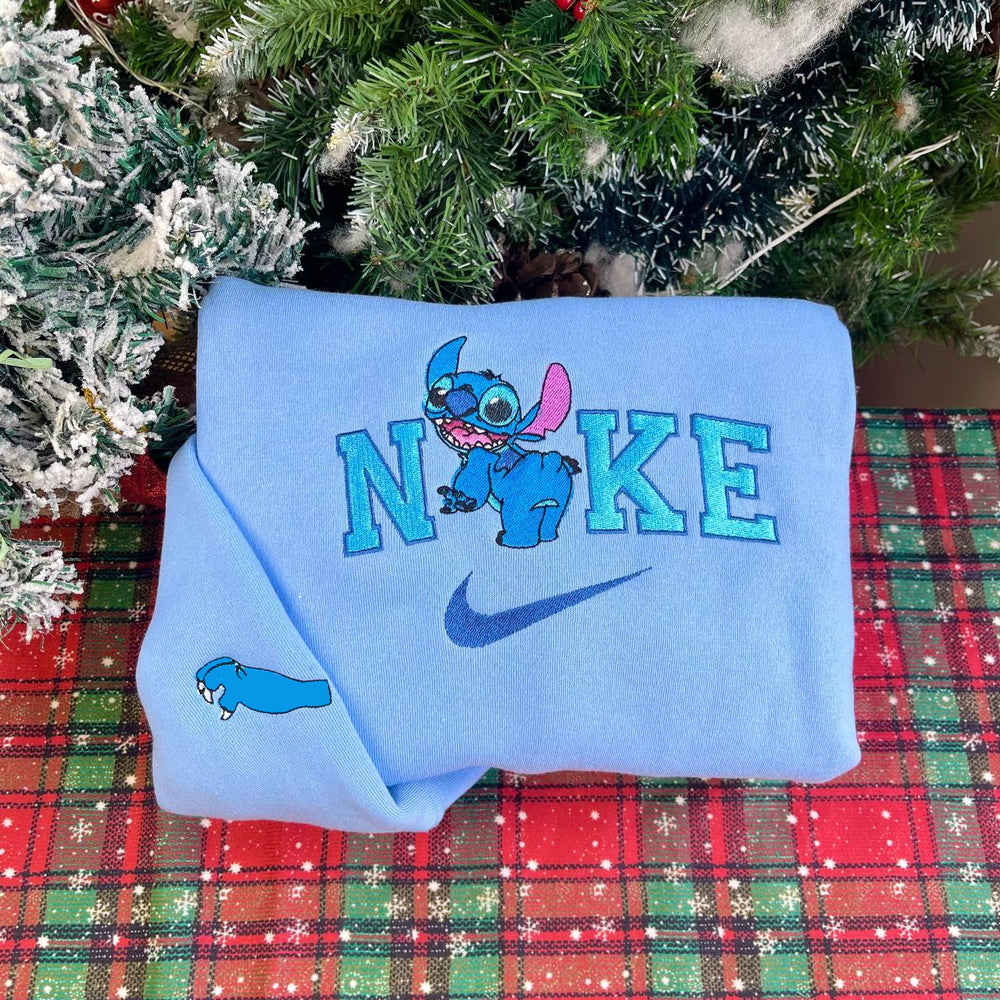 Stitch Angel And Lilo Embroidered Sweatshirts