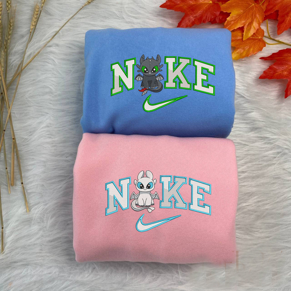 Toothless and Light Fury Disney Nike Embroidered Sweatshirt