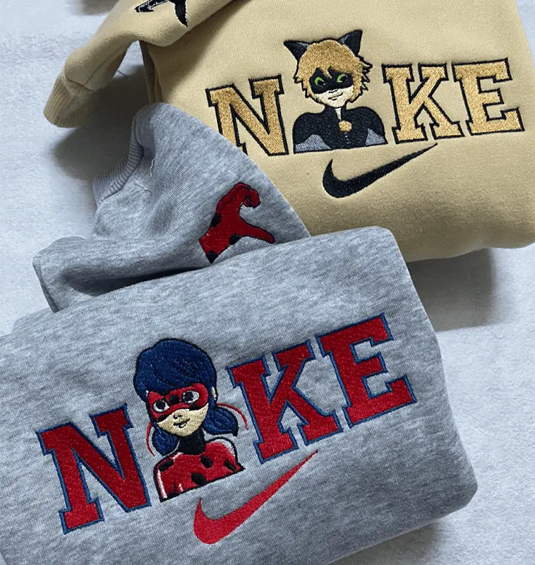 Ladybug and Cat Noir Embroidered Sweatshirt