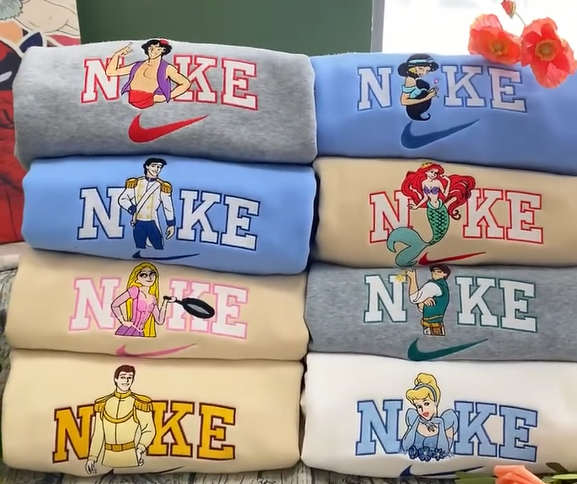 Disney Couples Embroidered Sweatshirt New