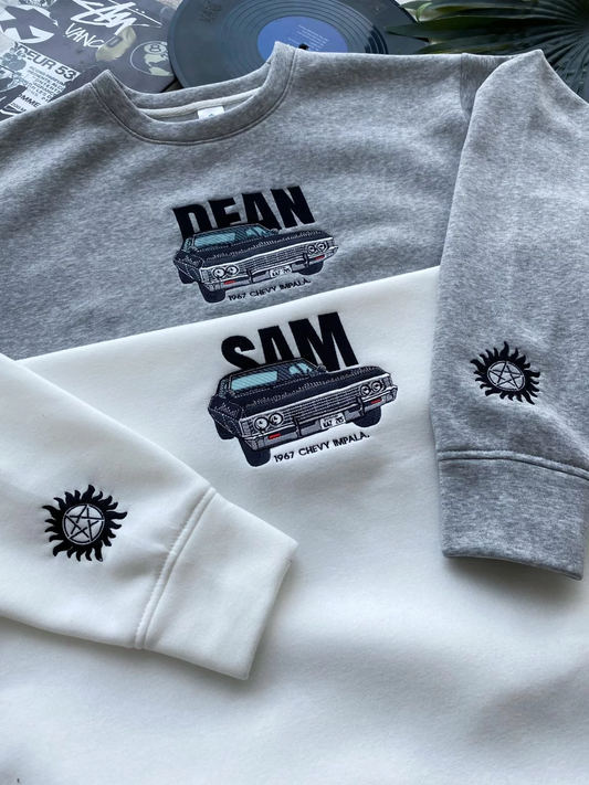 Supernatural Sam and Dean Embroidered Sweatshirt