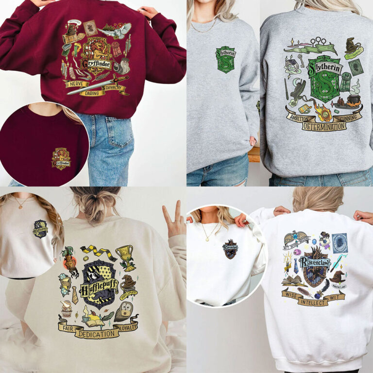 Wizard Harry Potter Four Houses Logo Hogwarts Sweatshirt Giftful Find