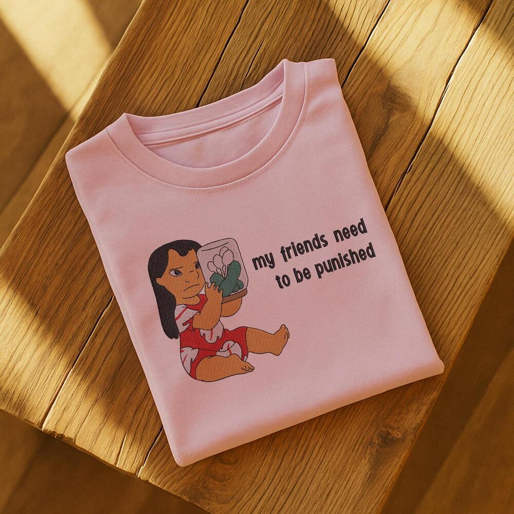 Leave Me Alone To Die, My Friends Need To Be Punished Embroidered Shirt