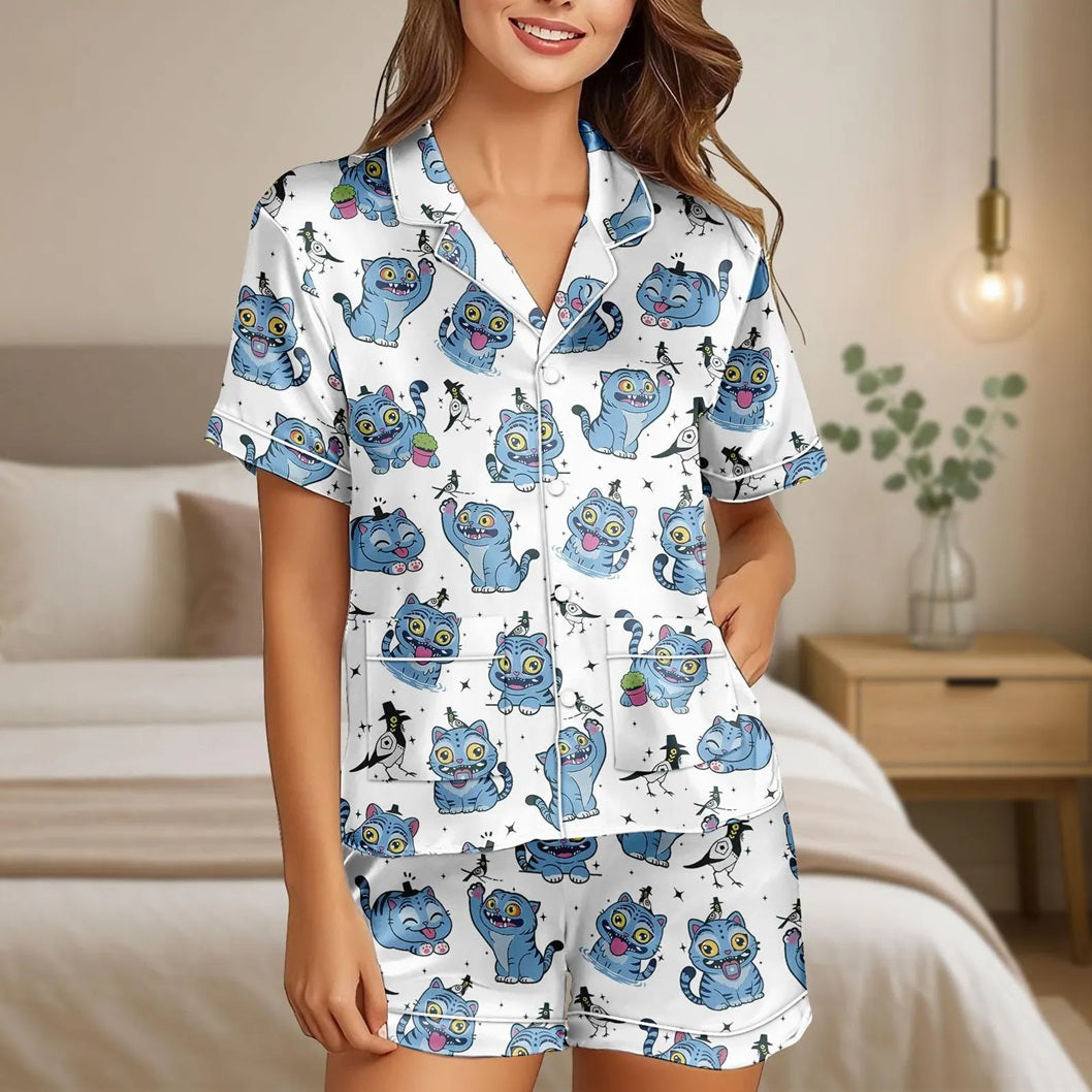 Kpop Demon Hunters Tiger Satin Pajamas Set