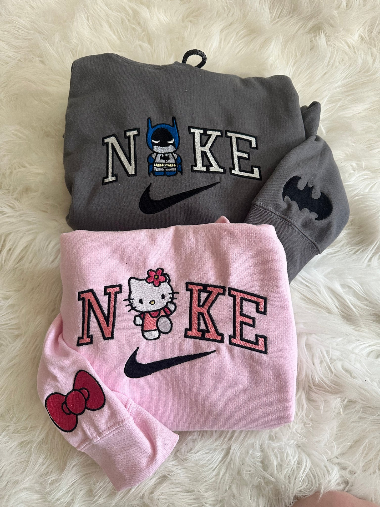 Kitty Batman Spiderman Spidergirl Embroidered Sweatshirt