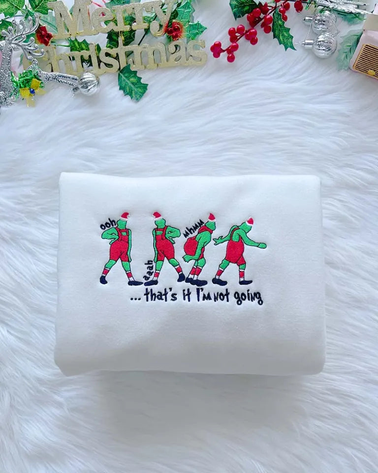 Grinch-inspired Christmas Collection embroidery sweatshirt