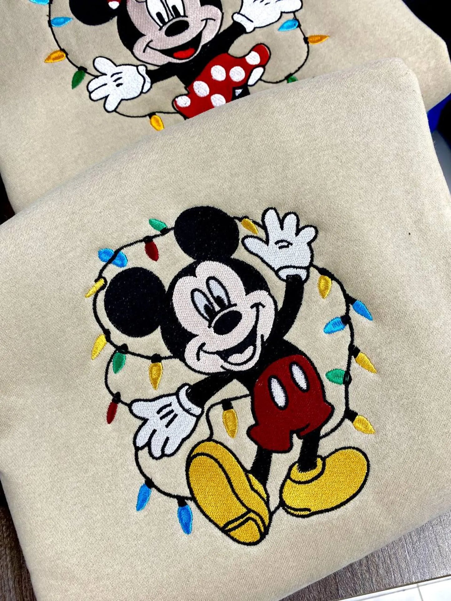 Mickey Minnie Christmas Embroidered Sweatshirt