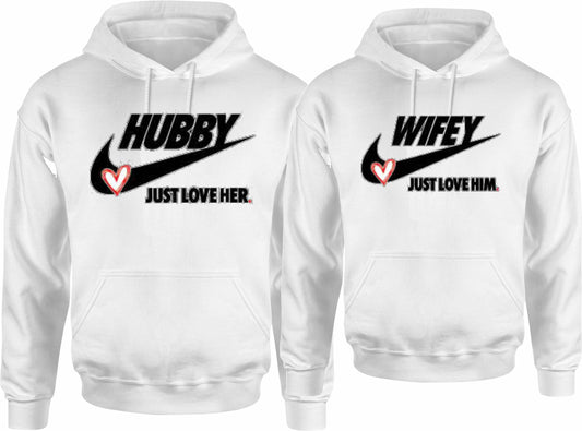Hubby Wifey Just Love HIM/HER Funny Hoodies