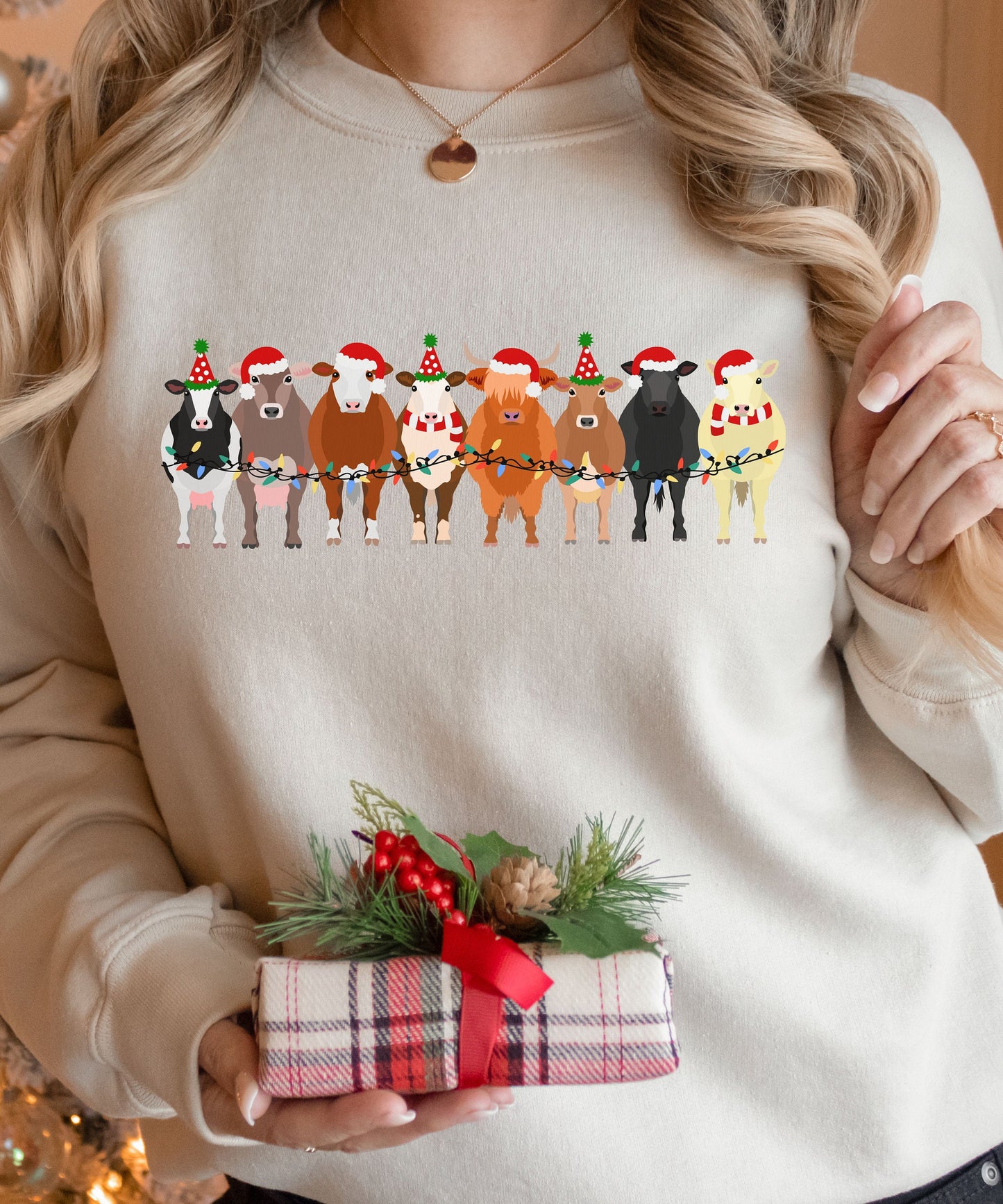 Cute Cow Farm Animals Holiday Shirt