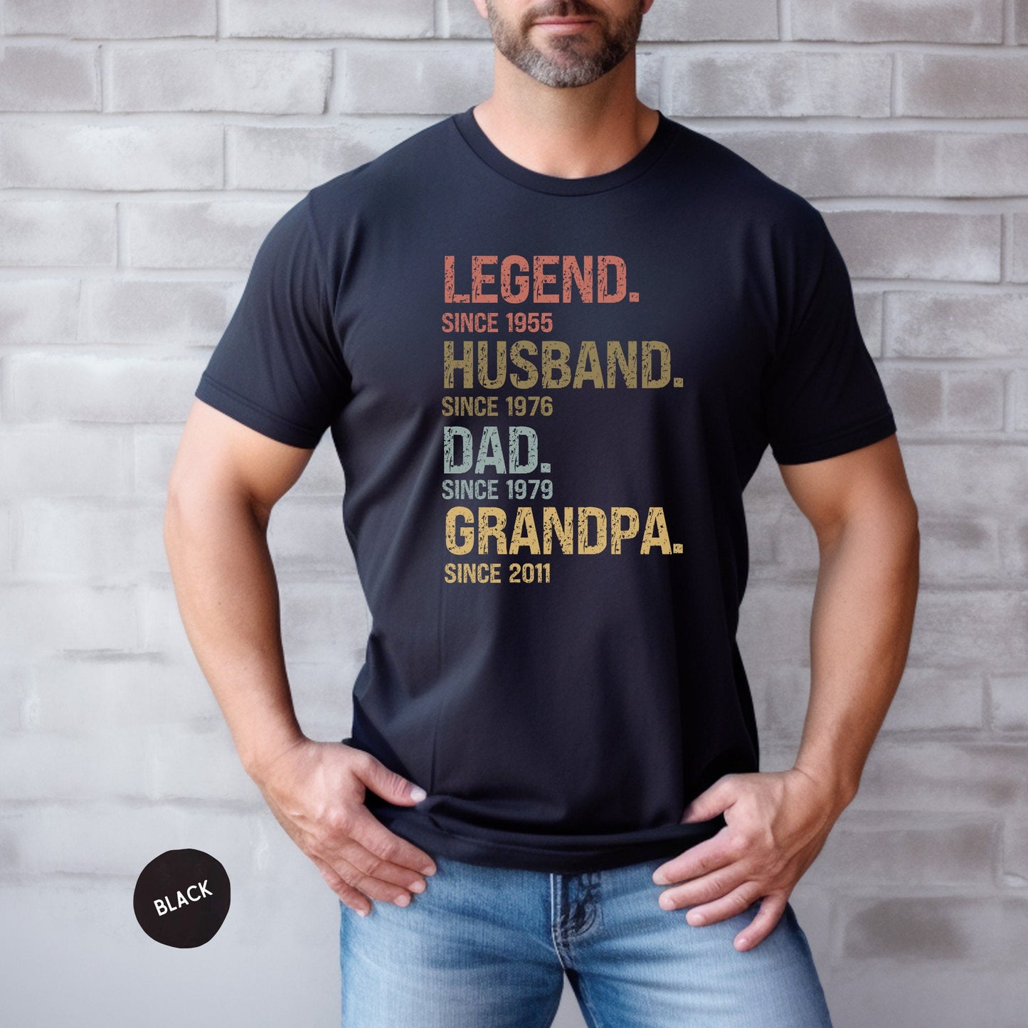 Legend, Husband, Dad And Papa Since - Family Personalized Custom Unisex T-shirt, Hoodie, Sweatshirt - Father's Day, Birthday Gift For Dad, Grandpa