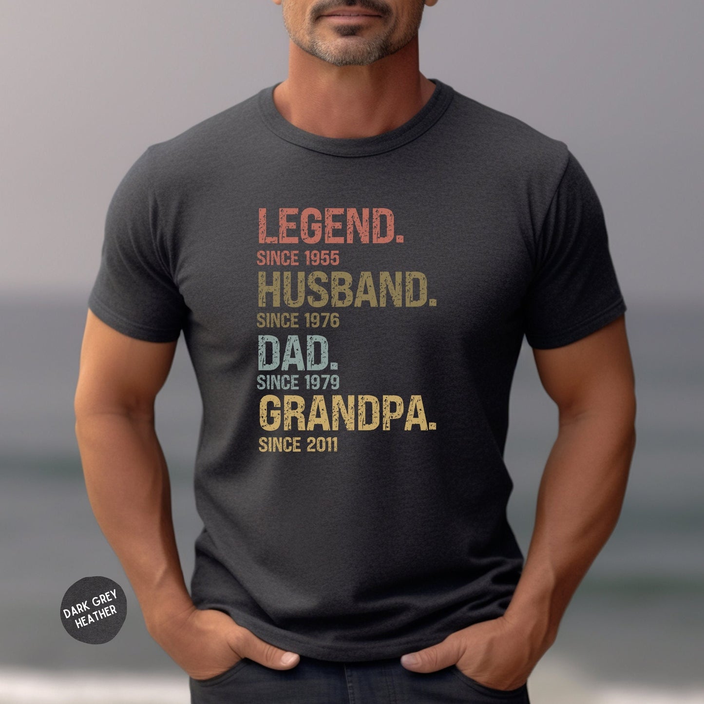 Legend, Husband, Dad And Papa Since - Family Personalized Custom Unisex T-shirt, Hoodie, Sweatshirt - Father's Day, Birthday Gift For Dad, Grandpa