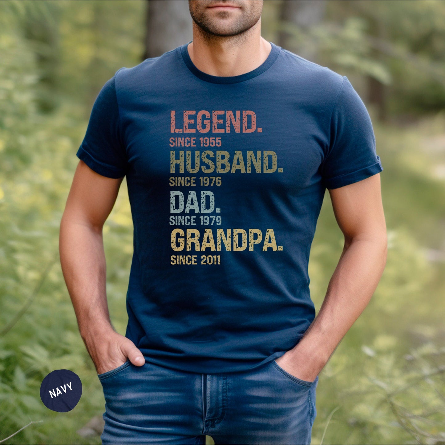 Legend, Husband, Dad And Papa Since - Family Personalized Custom Unisex T-shirt, Hoodie, Sweatshirt - Father's Day, Birthday Gift For Dad, Grandpa