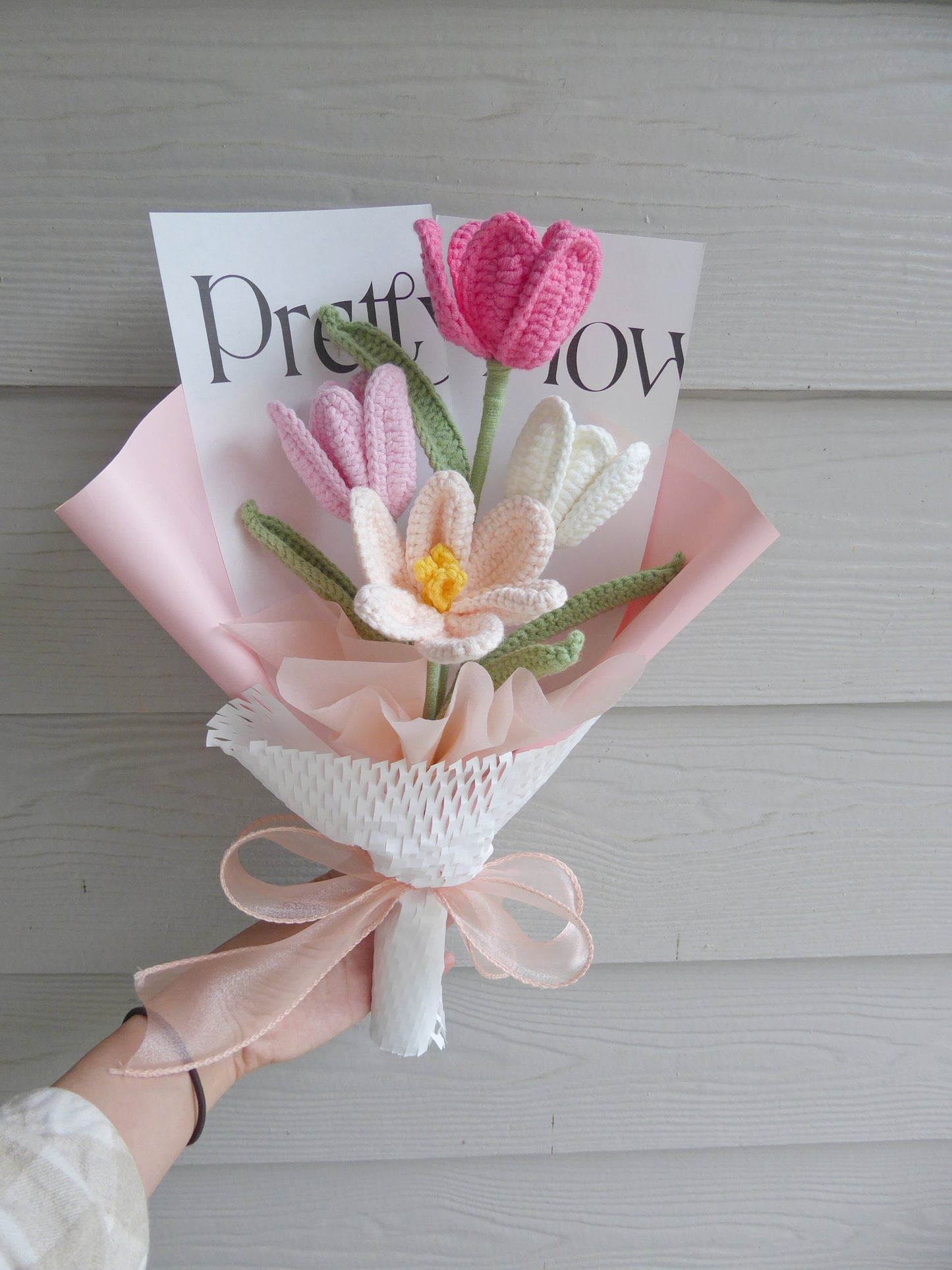 Crochet Flowers Bouquet Handmade Gift for Mom