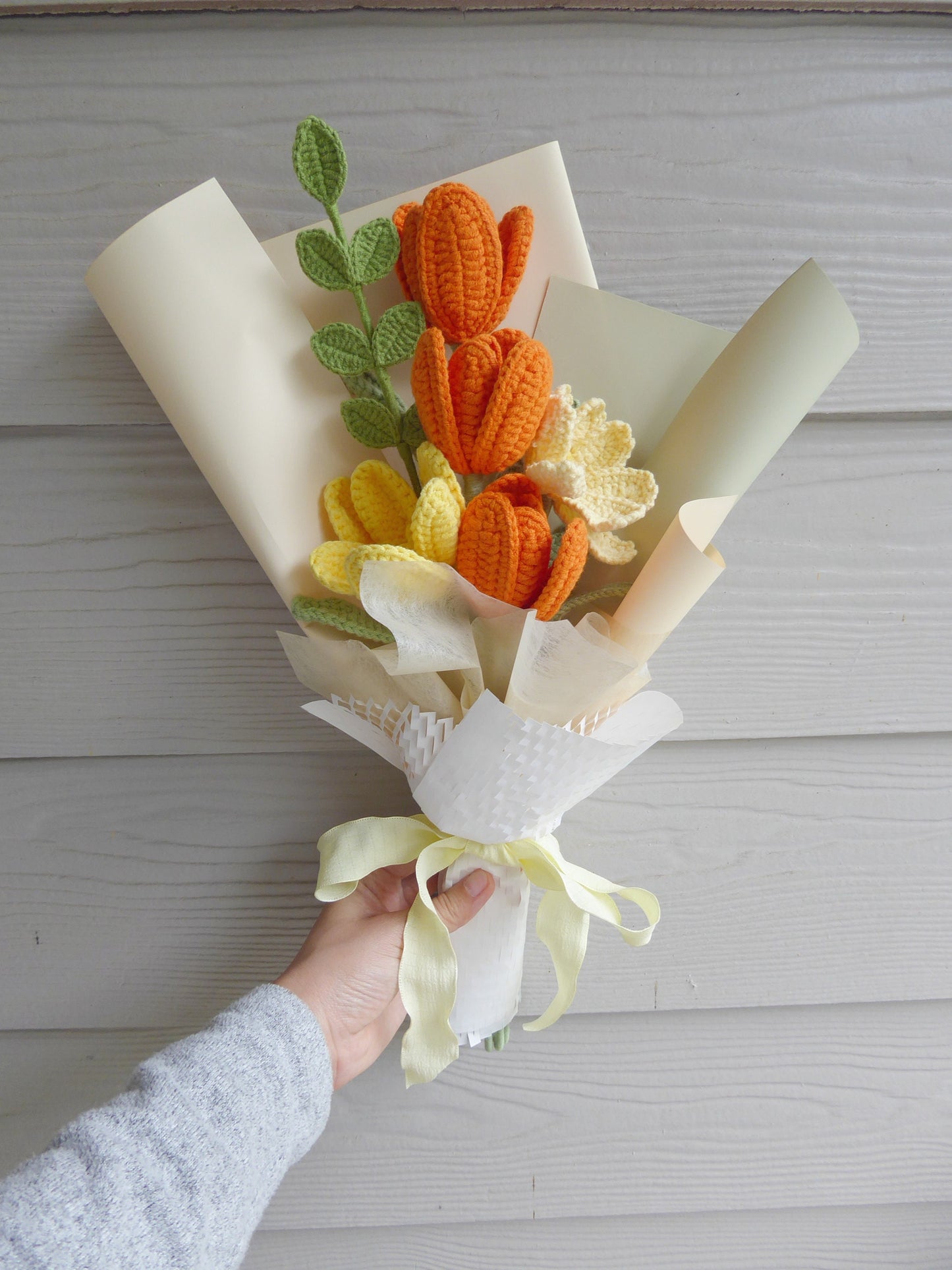 Crochet Flowers Bouquet Handmade Gift for Mom