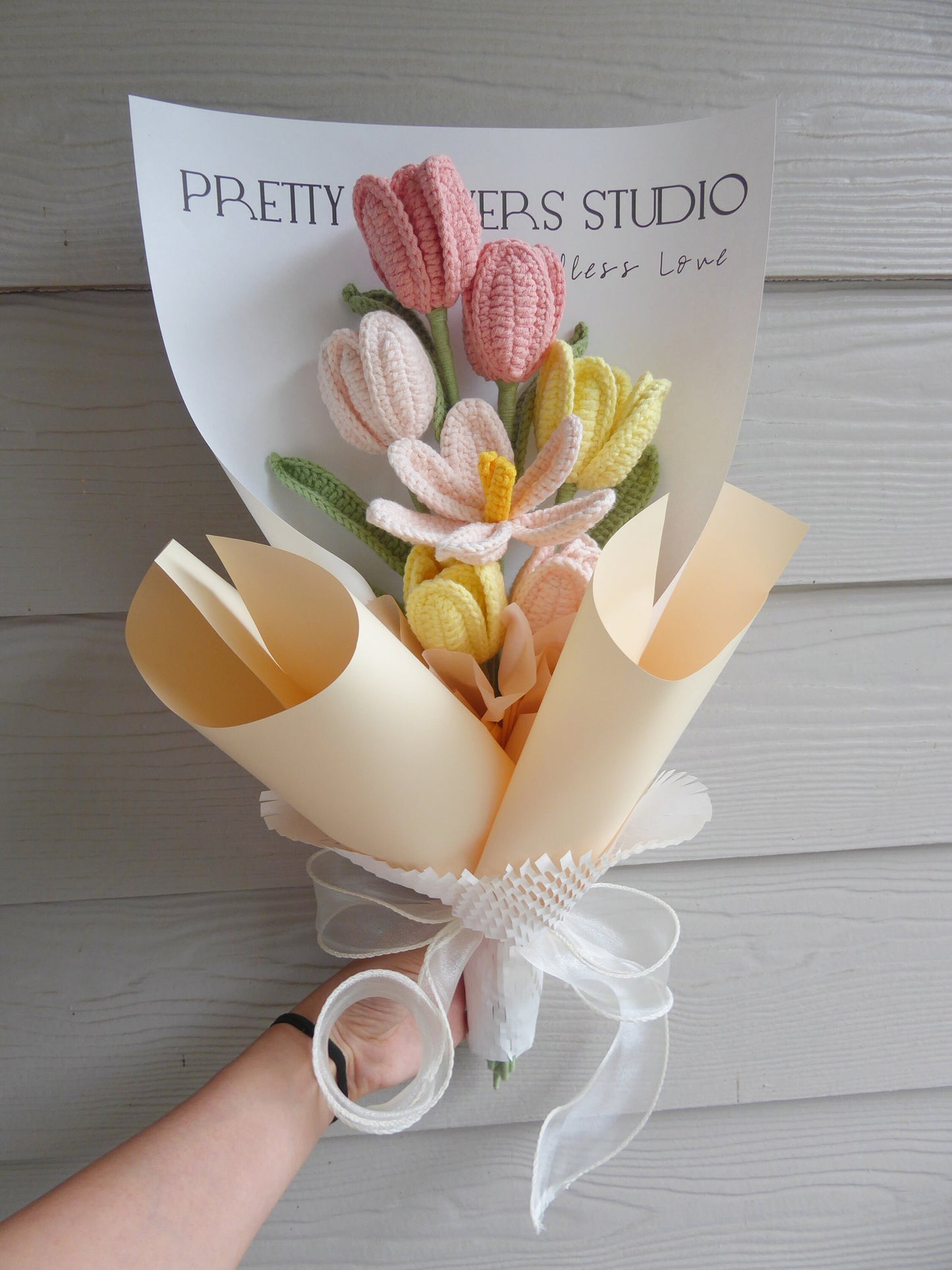 Crochet Flowers Bouquet Handmade Gift for Mom