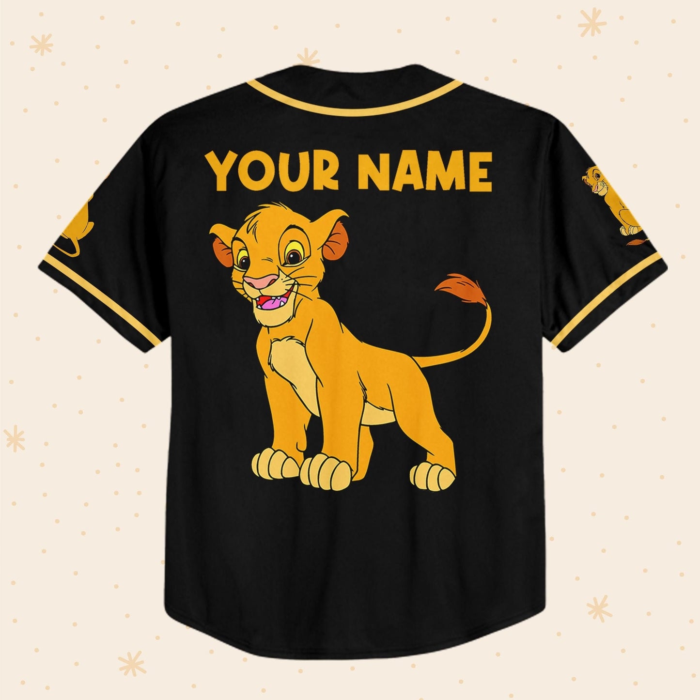 Personalize The Lion King Simba Lovely Black Disney Baseball Jersey for Kids, Youth, Adult