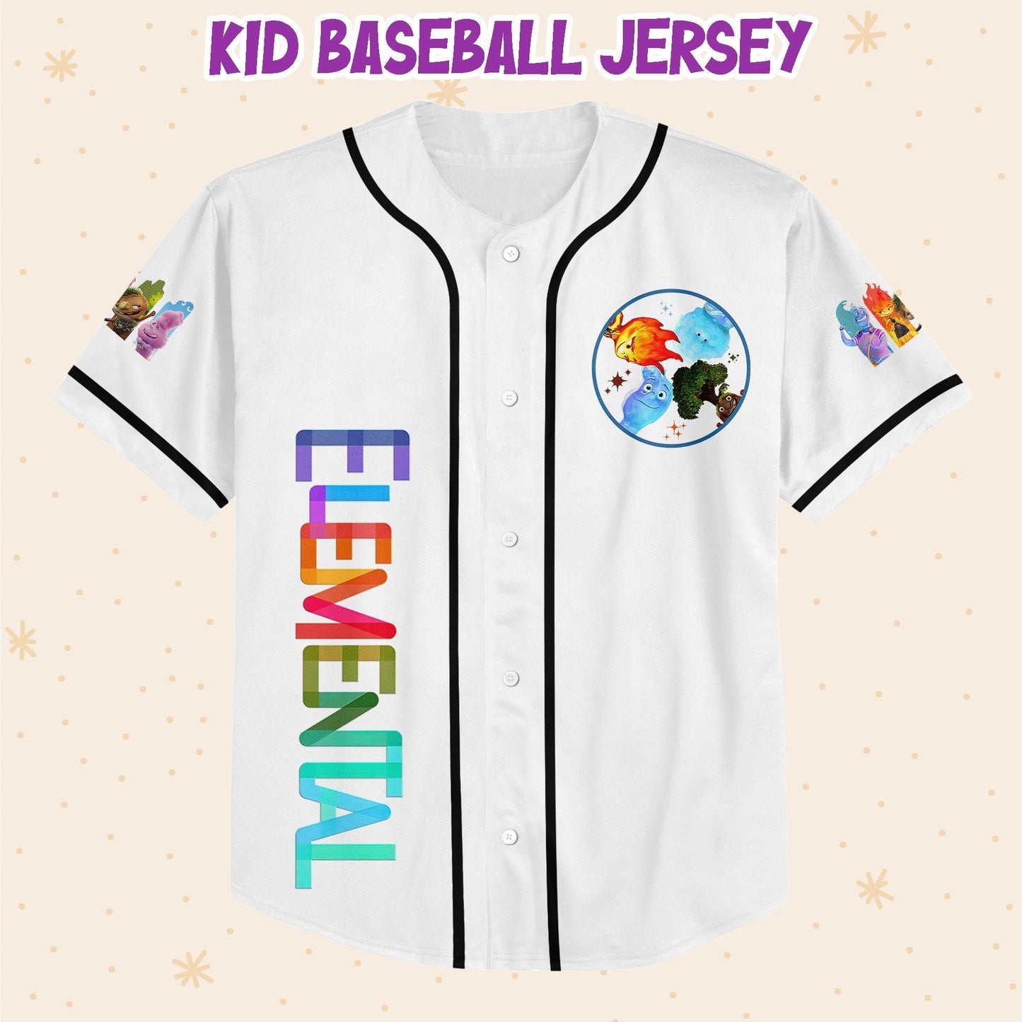 Personalize Disney Pixar Elenmental Mickey Head Jersey for Kids, Youth, Adult