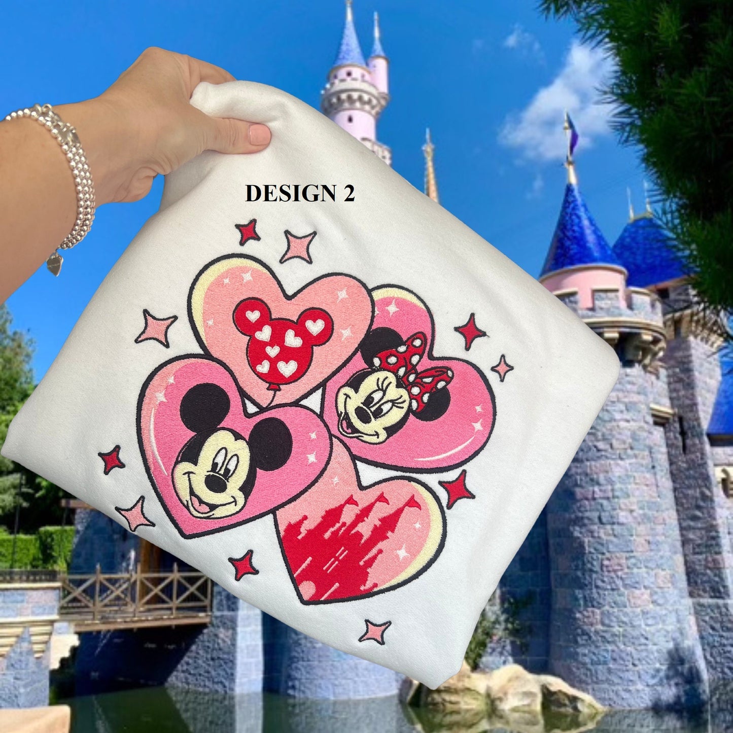 Disney Mickey and Minnie Embroidery Sweatshirt