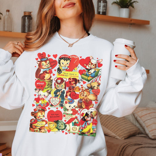 Vintage Valentines Day Sweatshirt  Valentine Sweatshirt