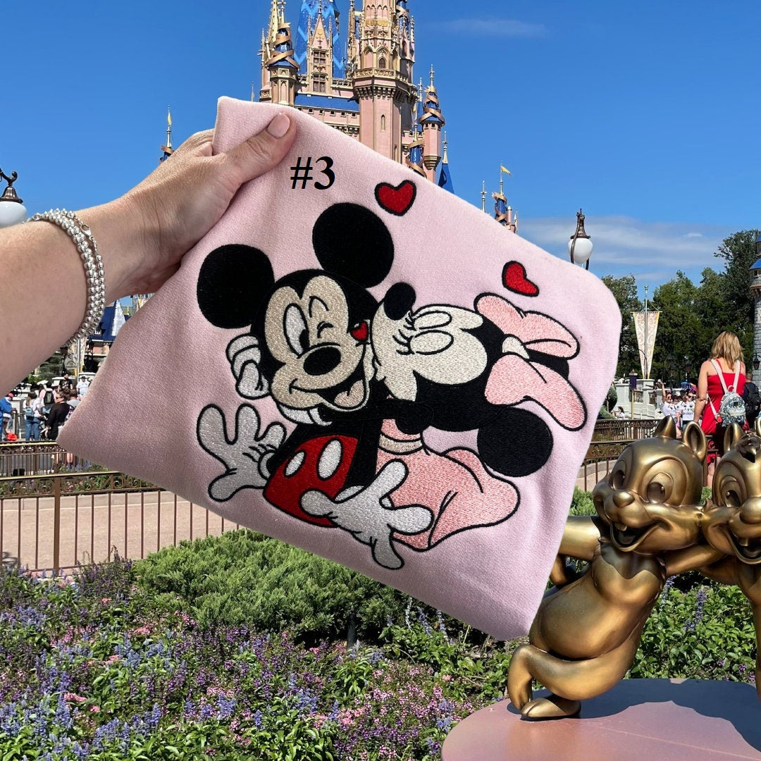 Disney Mickey and Minnie Embroidery Sweatshirt