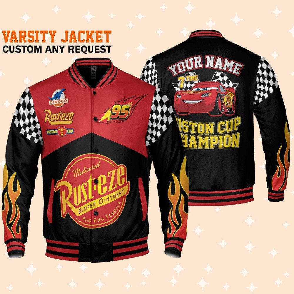 Custom Cars McQueen Vintage Victory Varsity Jacket