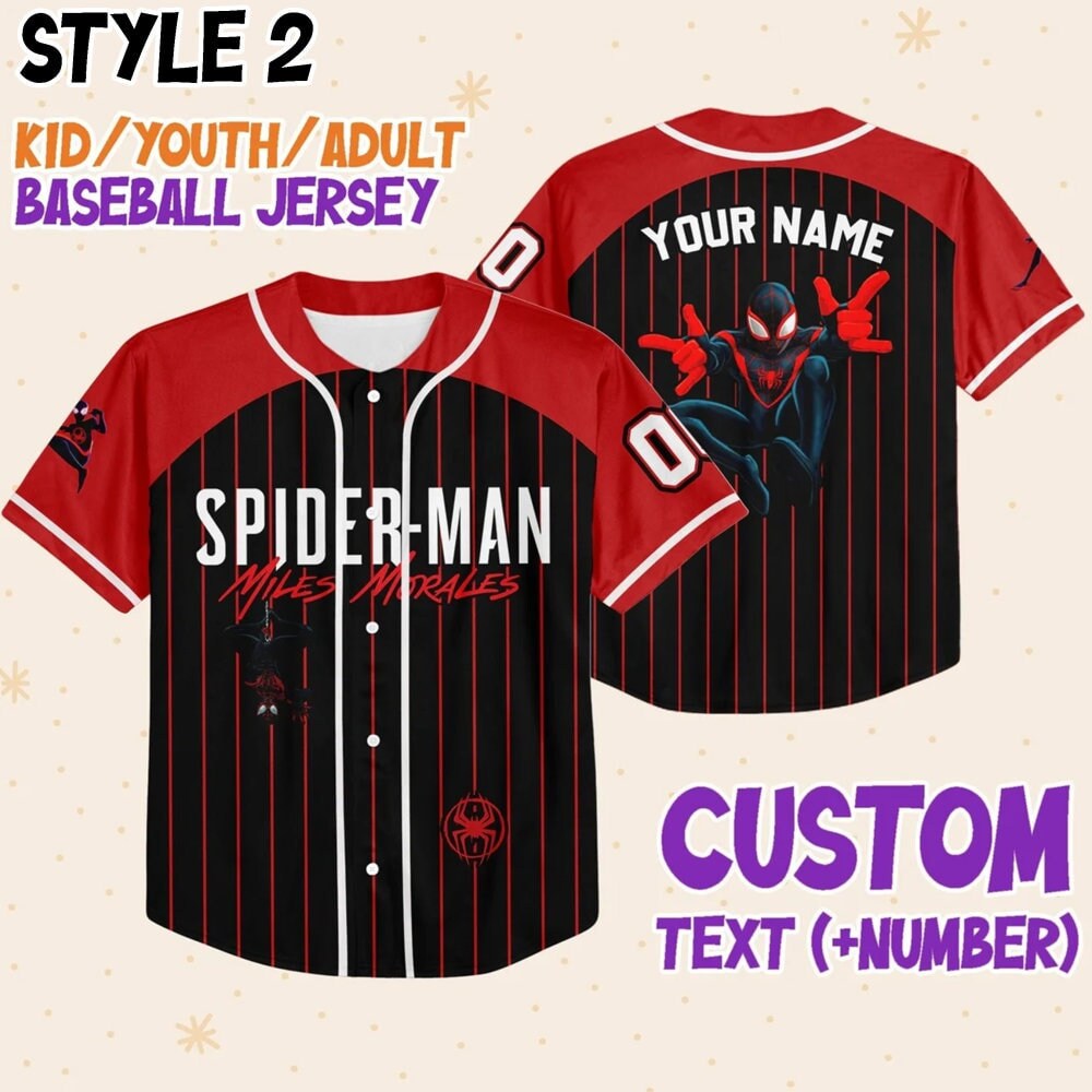 Personalize Disney Spider Man Baseball Jersey for Kids, Youth, Adult