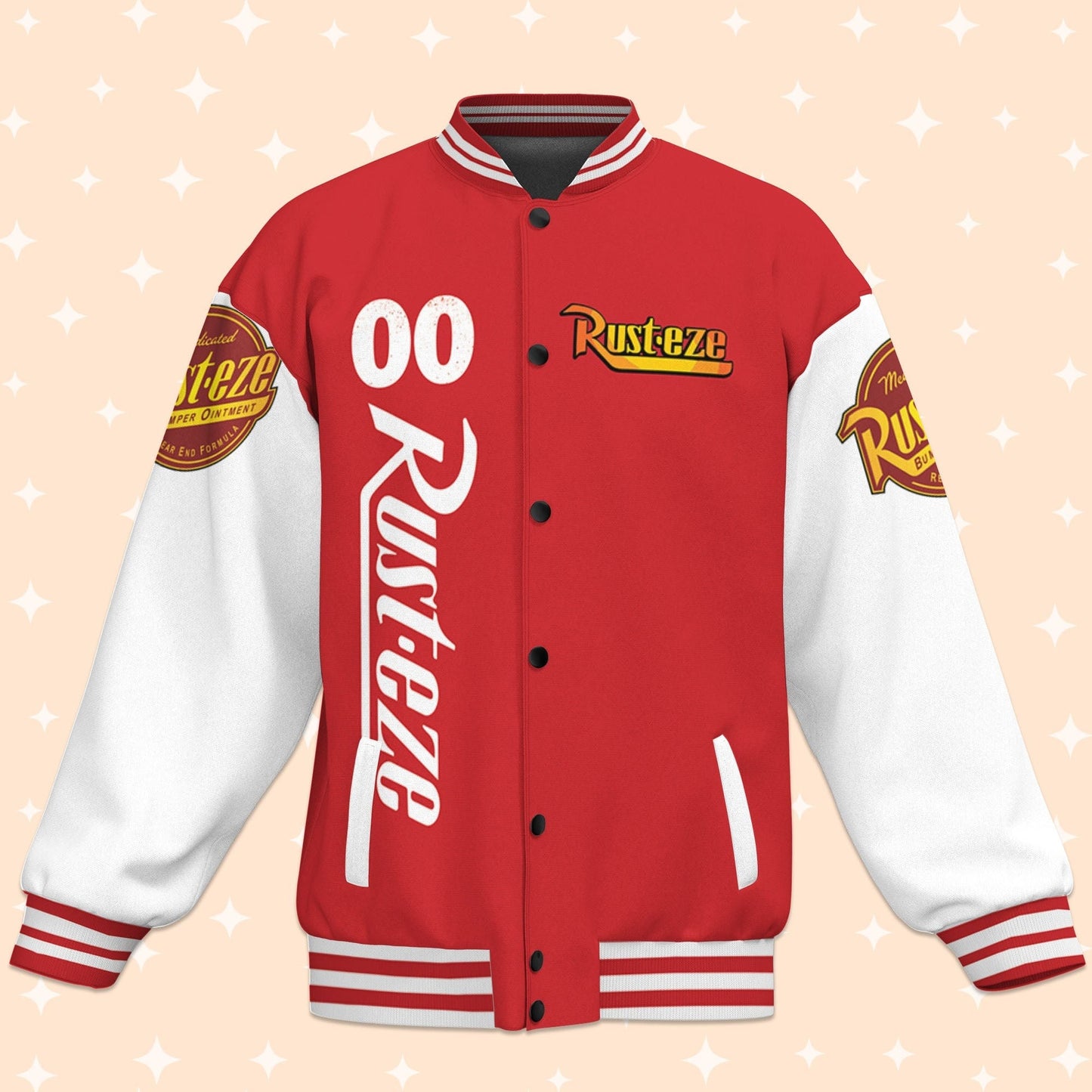 Custom Cars Lightning McQueen Rusteze Varsity Jacket