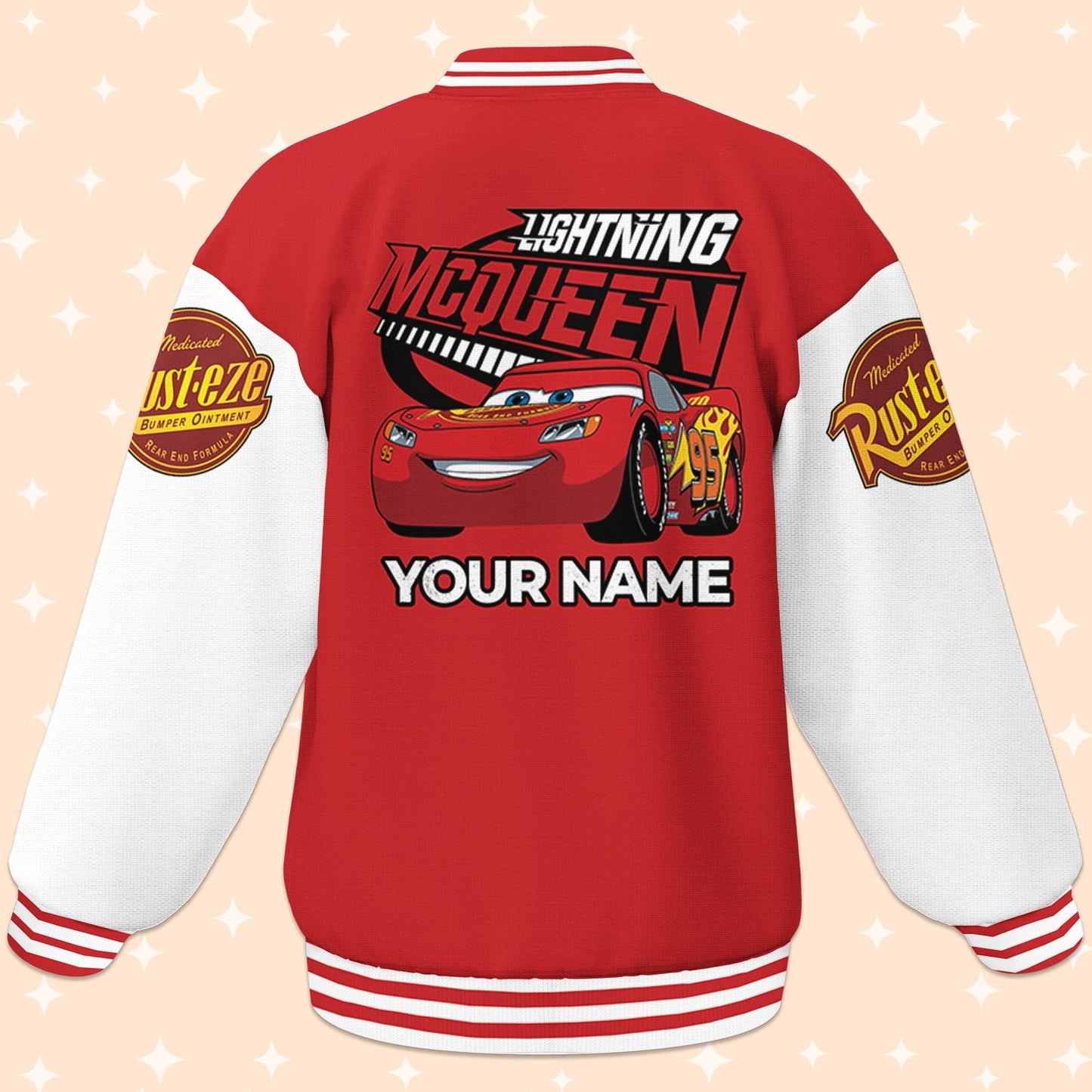 Custom Cars Lightning McQueen Rusteze Varsity Jacket
