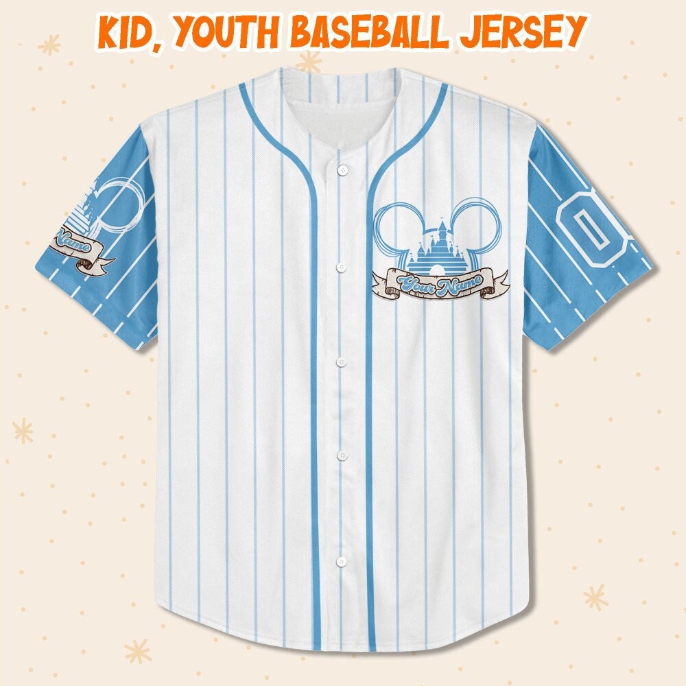 Personalize Disney Cinderella Princess Baseball Jersey for Kids, Youth, Adult