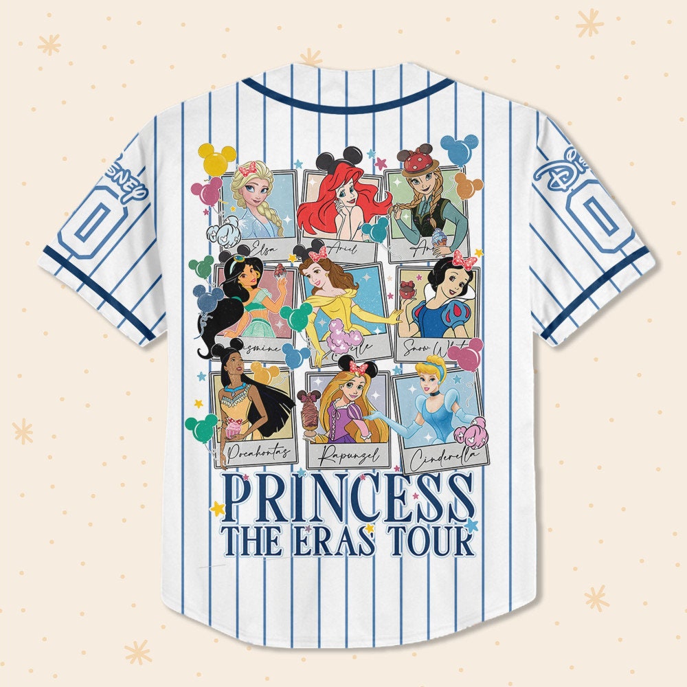 Personalize Retro Disney Princess Baseball Jersey for Kids, Youth, Adult