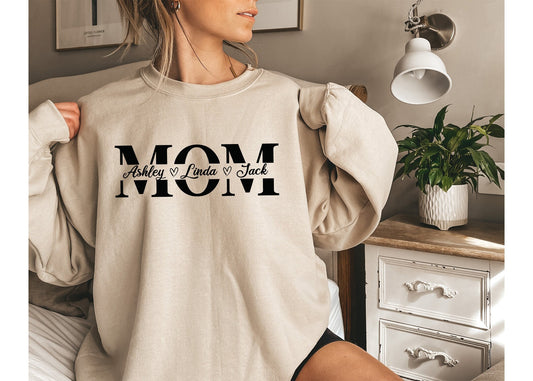 Custom Mama Sweatshirt With Kids Names
