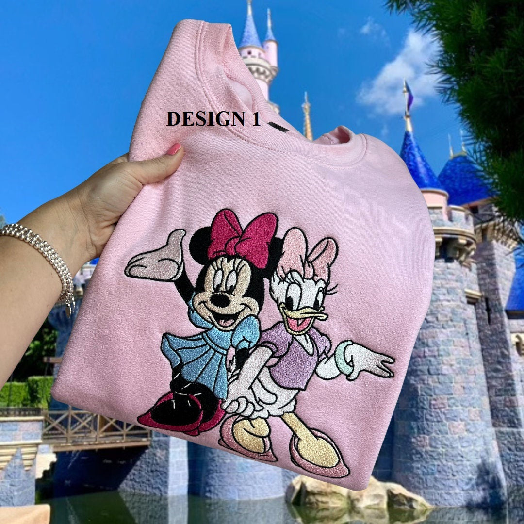 Disney Mickey and Minnie Embroidery Sweatshirt