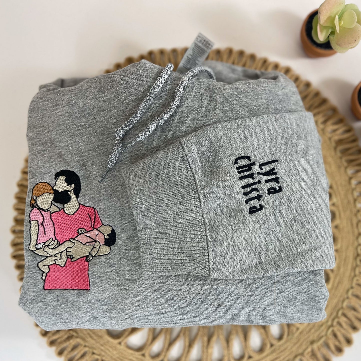 Embroidered Dad Portrait Sweatshirt From Picture - Unique Fathers Day Gifts